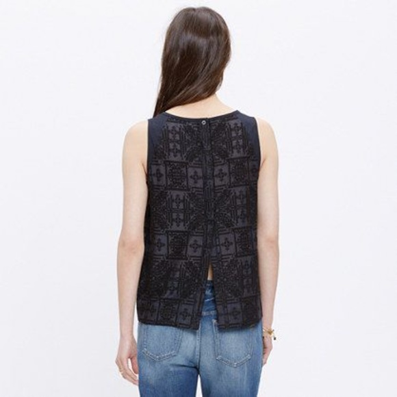 196 NWT Madewell Navy Threadwork Tank Top - Picture 1 of 8